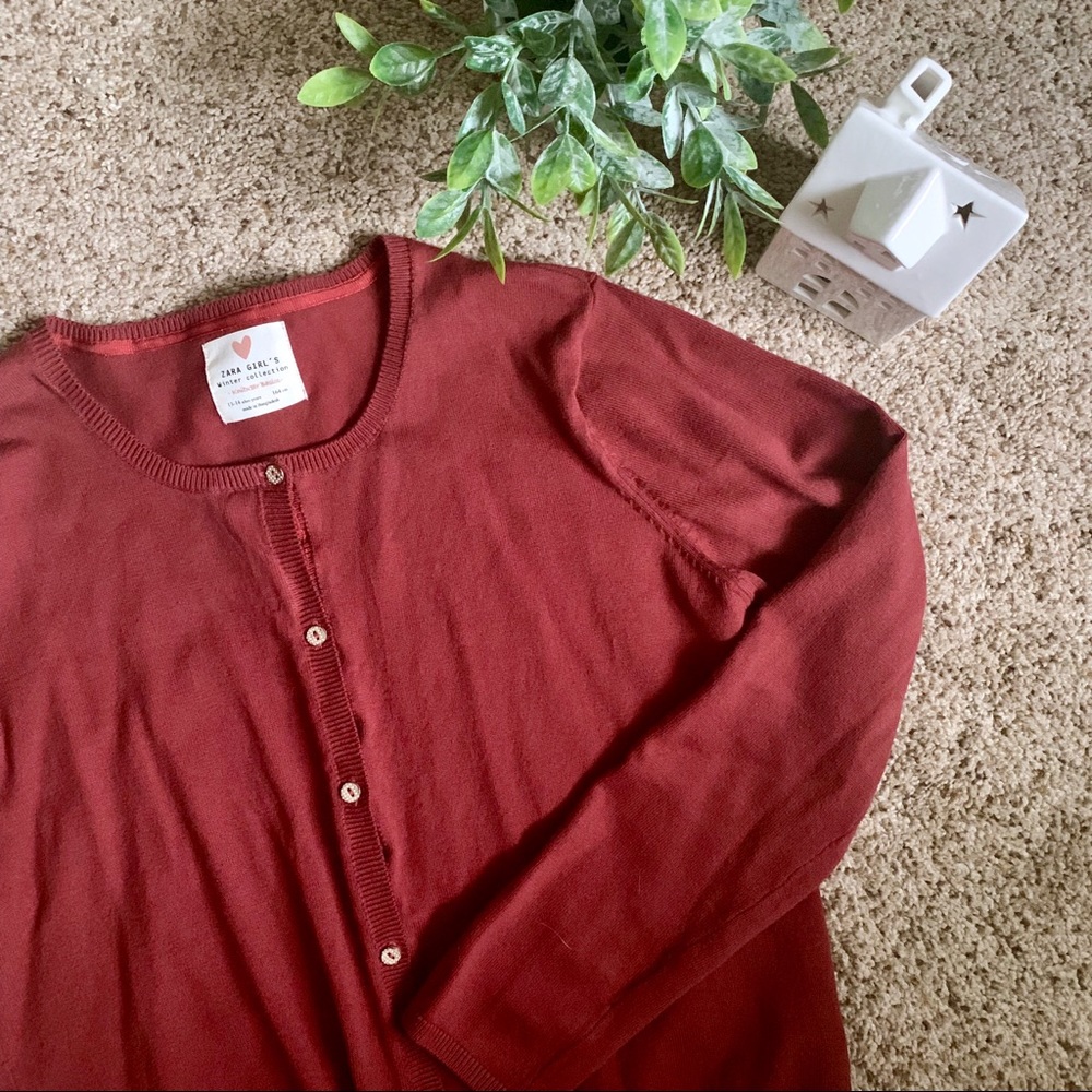 Zara Girls Maroon Cadigan